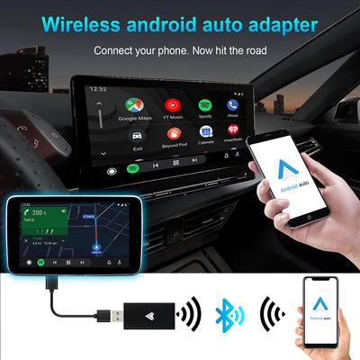 Adaptor wireless Android Auto Mini Body Smart AI Box Car OEM cu fir Android Auto la wireless USB Dongle Bluetooth Wifi Spotify