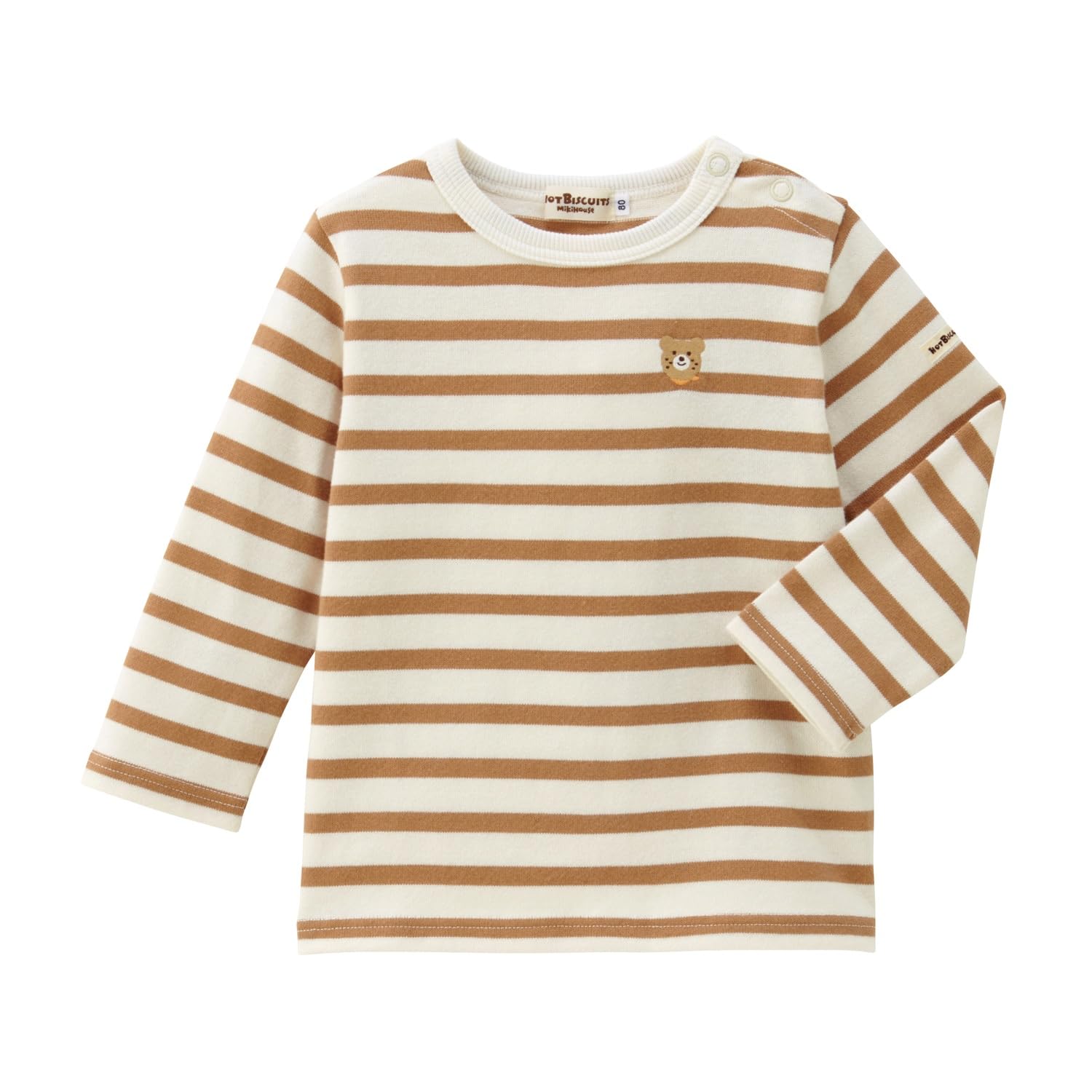 

MIKI HOUSE HOT BISCUITS Long Sleeve T-Shirt, Boys and Girls, Baby, Children s Clothing, Beige, 80cm, 70-5212-146