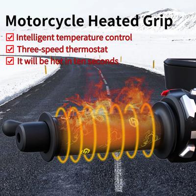 12V Motorcycles Heated Handles Grips Snowmobile ATV Handlebar Heater Warmer Kit For Snowmobile Heated Steering Wheel Universal