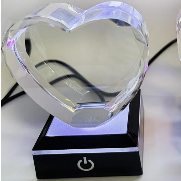 Custom Modern Heart-shaped Crystal for Photo Frame Engraved Glass Solid K9 Crystal Home Decor Gift Box