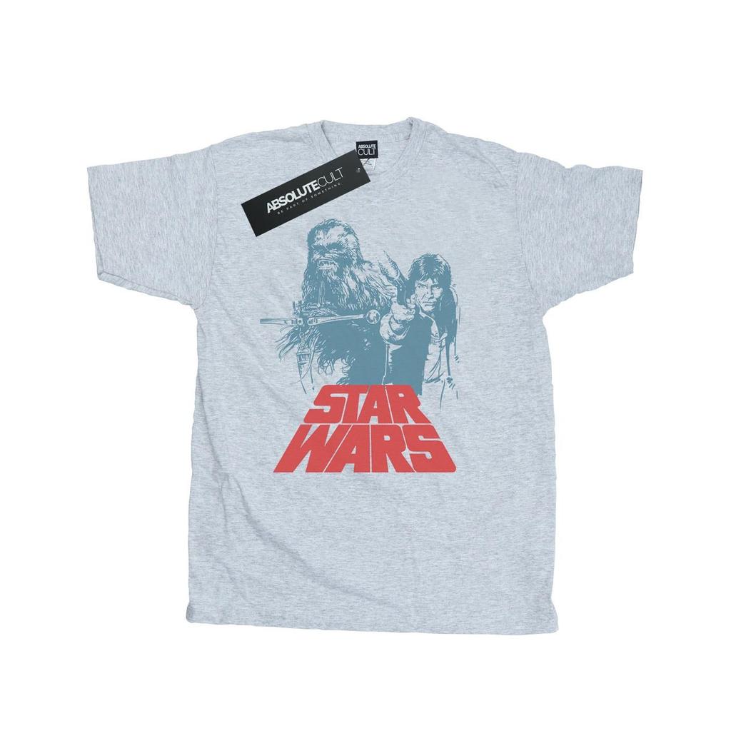 STAR WARS Mens Han Solo Chewie Duet T-Shirt