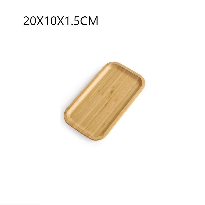 Bamboo Tray 1PC Dried Fruits Fruit Dessert Sushi Hotpot Compartment Container Coffee Table Snacks Rectangle Divided Tray