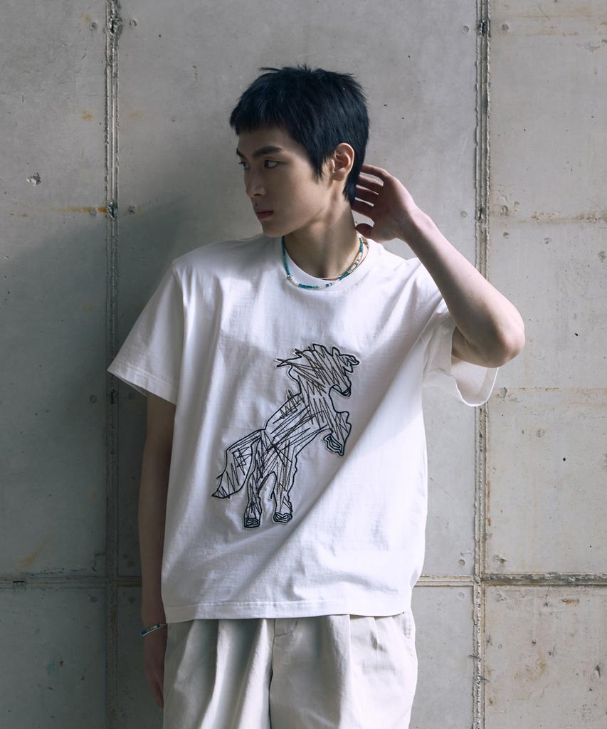 Honguseong Field Sketch Horse Tee_Off White