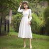 Summer French Small White Evening Dress Can Usually Wear Engagement Certificate Light Wedding Dress Medium and Long Dress Women