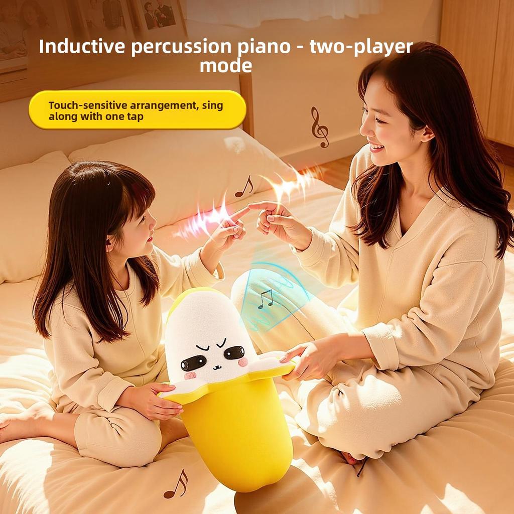 1-2 Stück Neuheit Bananen-Sensor Rhythmus Plüsch Schlüsselanhänger Musikalisch Kreativ Frucht Eltern-Kind Interaktives Geschenk für Kinder