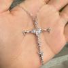 Gothic Retro Hip Hop Skull Cross Pendant Necklace, Distressed Punk Jewelry, Men's Women's Streetwear Accessory