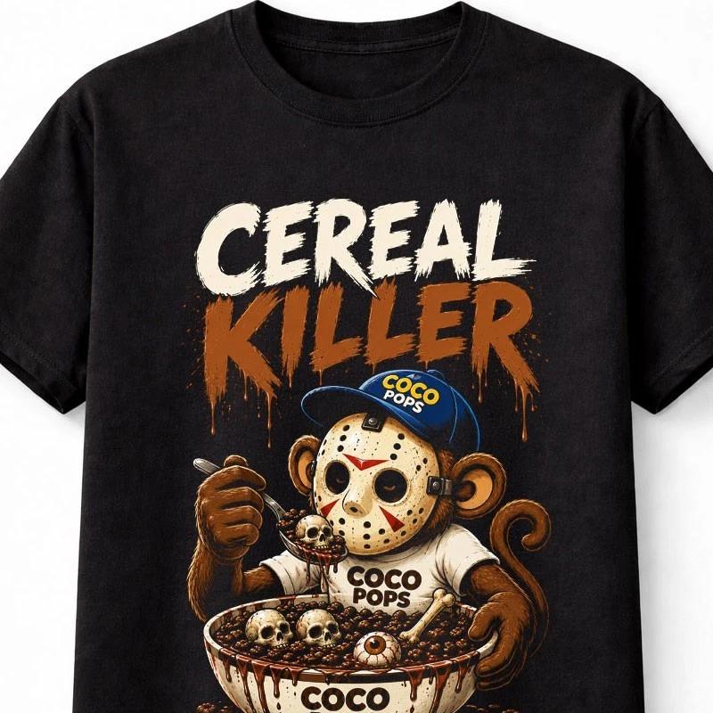 Cereal Killer Horror Slasher Monkey Coco Pops Unisex TShirt S
