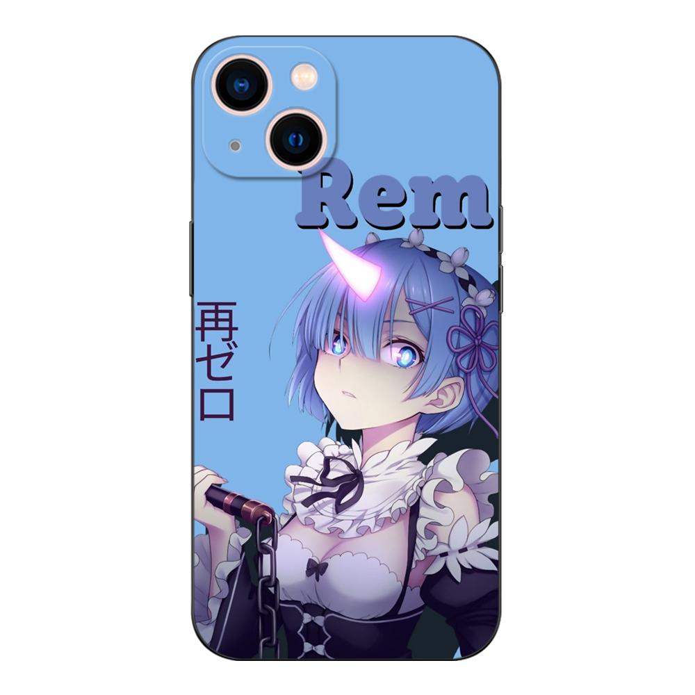 Black Tpu Case For Samsung Galaxy A03 SM-A035 A03 Core A03S A13 A23 LTE A33 A53 A73 4G 5G Ram Rem Anime Cartoon