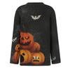 Women's Long Sleeve Halloween T-Shirt with Side Slits Neck Blouse
