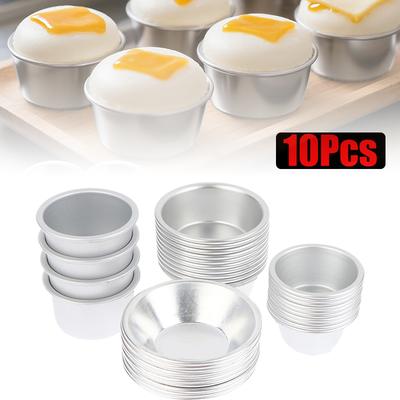 10Pcs Puto Cake Mold Aluminum Alloy Egg Tart Cup Cupcake Kitchen Baking Molds Mini Round Baking Oven Pan Pastry Dessert Mould