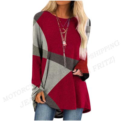 Lattice T Shirt Geometric 3d Print Long Sleeve T-shirt Women Fashion T-shirt Long Tshirt Women Tops Tunics Graphic T Shirts Y2k