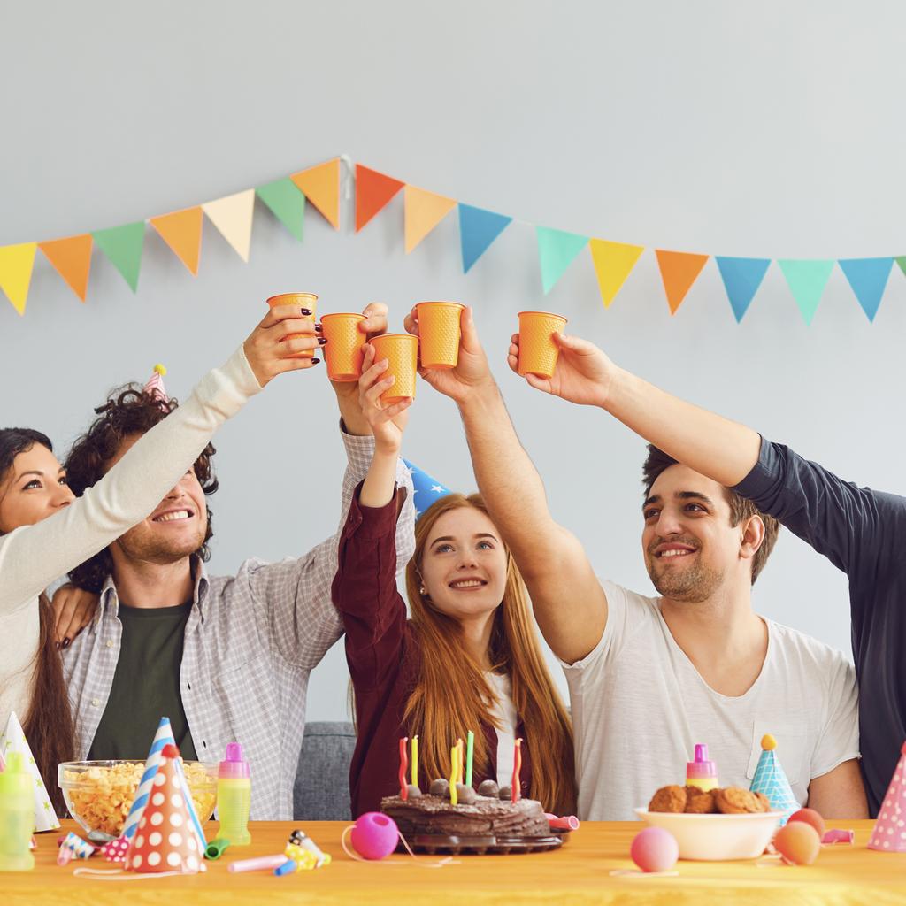 1/2 Pcs Pennant Banner Flags String Triangle Hanging Triangle Bunting Flags for Wedding Birthday Party Decorations 100 Ft Orange