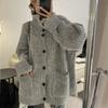Women S Loose Knit Cardigan Sweater Coat Stand Collar Solid Color
