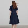 Chuyu Damen Gestreiftes Piqué Polo Midi Kleid