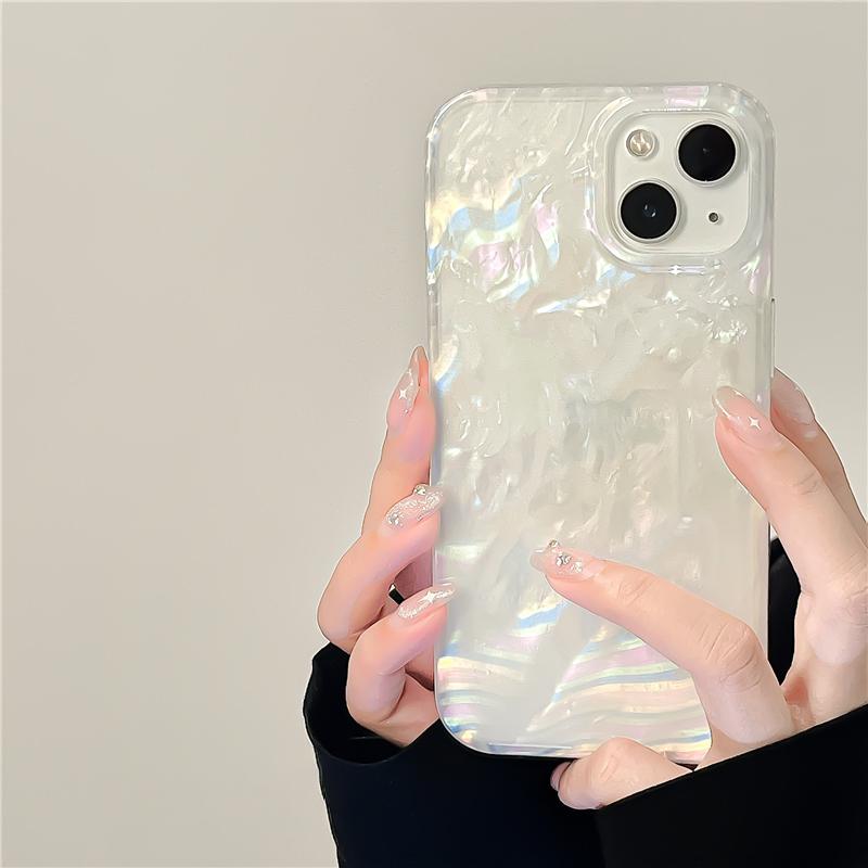 Fashion Dream Rainbow Shell Marble Aurora Soft Silicone Phone Case For Iphone 14 12 13 Pro Max 11 X Xs Xr 8 7 Plus Se Mini Cover