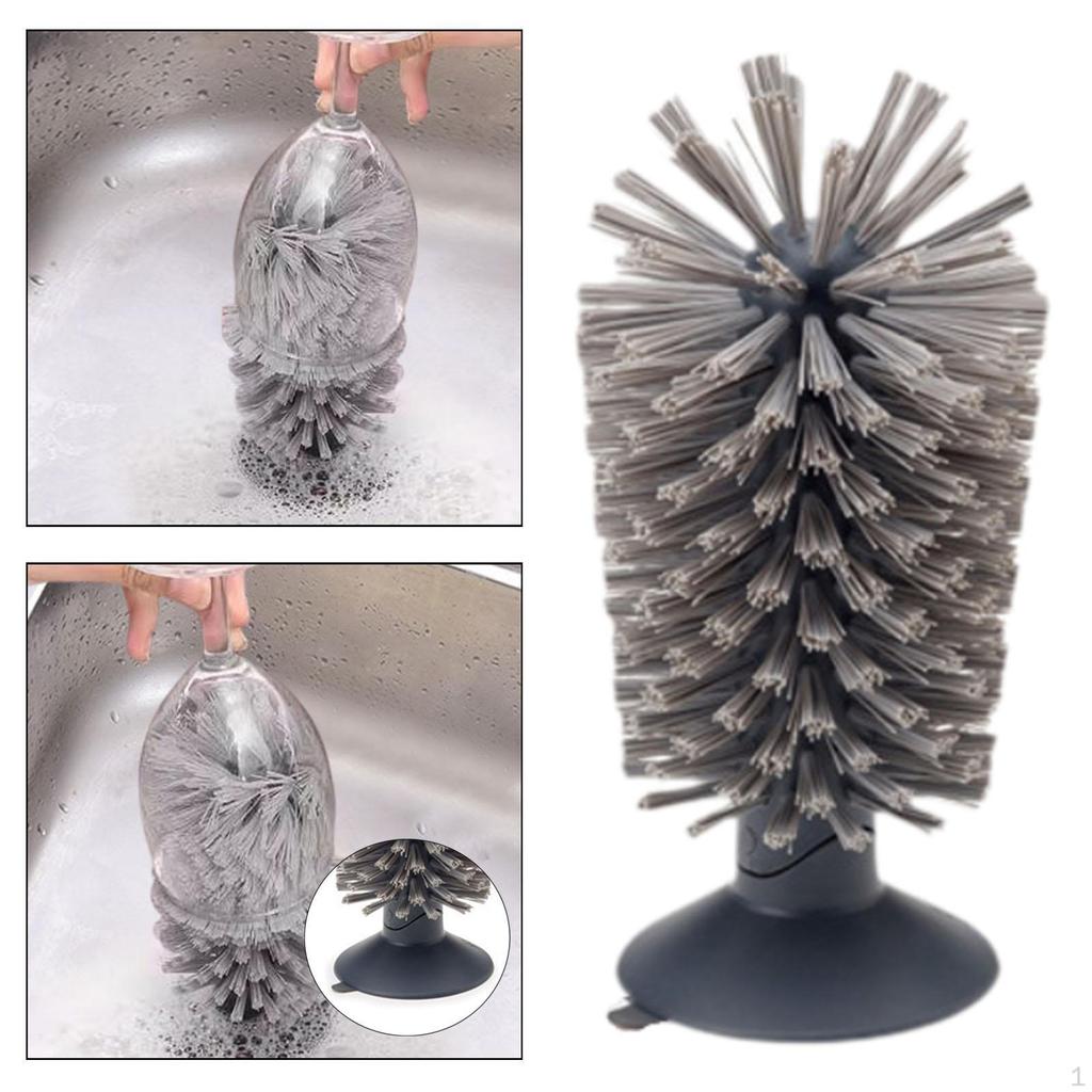 Bottle Cleaning Brush Cleaner Multi-use with Suction Cup Easy To Carry & Store Washer