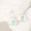 Natural Aqua Chalcedony Gemstone 925 Stamped Silver Dangle Earrings For Women's CE-15-15