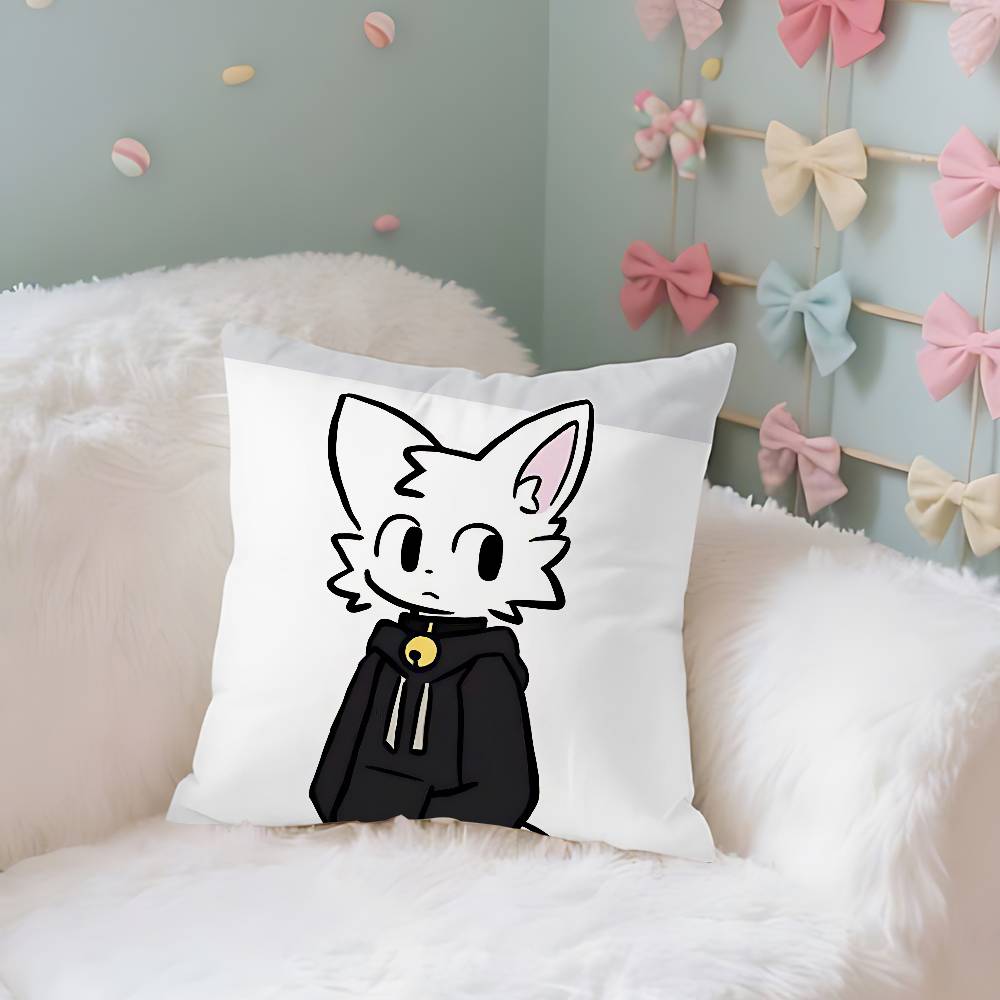 BBoykisser Silly Cat Case Plush Fabric Soft Pillowcase Double Sided Print Cushion Cover Household Gifts