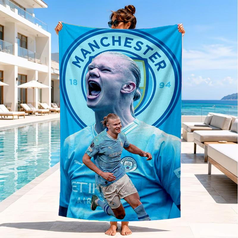Haaland's Number 9 Journey Beach Towel, Quick-drying, Easy To Care For, Suitable for Both Fitness and Beach Vacations,Sports Essential