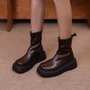 Elastic Thin Boots Women's New Autumn and Winter Thick-soled Heightening Simple Martin Boots Spring and Autumn Single Boots