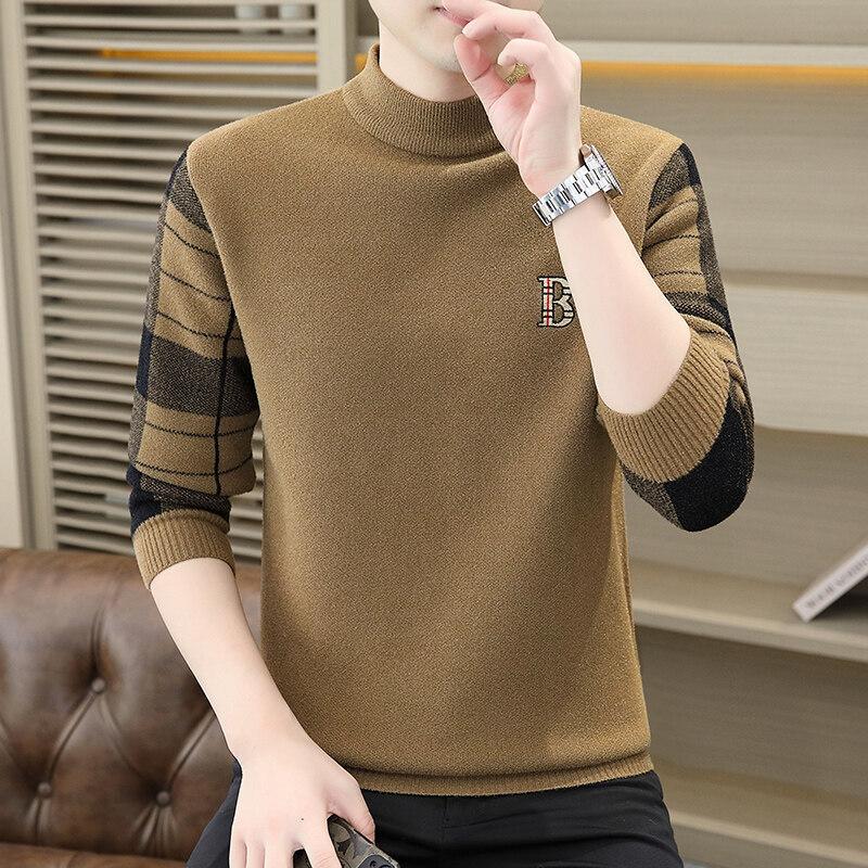 Hot Sale Winter New Fashion Thickened Semi-Turtleneck Men's Knitwear Thread