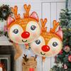 1 szt. balon głowa renifera świątecznego, dekoracja na przyjęcie świąteczne, balon foliowy z czapką Mikołaja, balon na przyjęcie bożonarodzeniowe