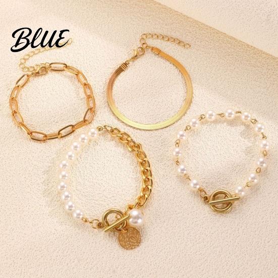OT Buckle Chain Bracelet 1 Set Necklace Cuban Chains Long-lasting