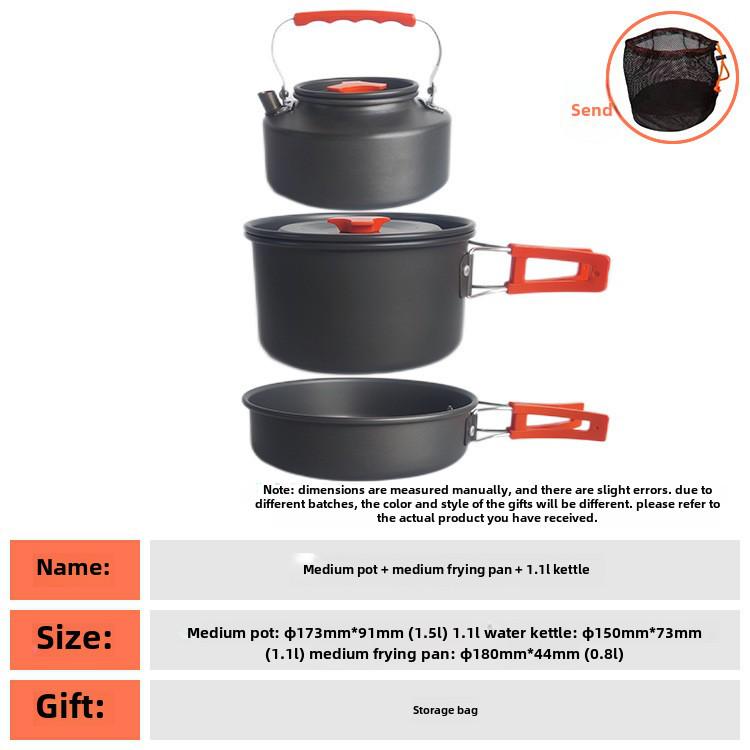 Camping Cookware: Outdoor Pots, Kettles, Frying Pans, Cookware, Camping Equipment, Portable Kitchen Utensils, Camp Cookers, Cassette Stoves.