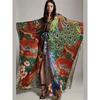 Kimono Etno-Boho Estivo da Donna per Spiaggia, Aperto Davanti, Vestaglia Lunga da Vacanza, Copricostume Bikini