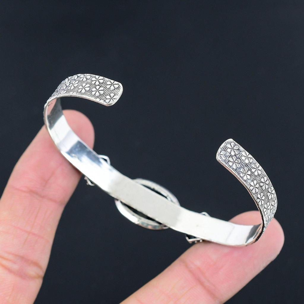 Daughters Day Sale Sterling Silver Oval Imperial Jasper Stone Birthday Bangle