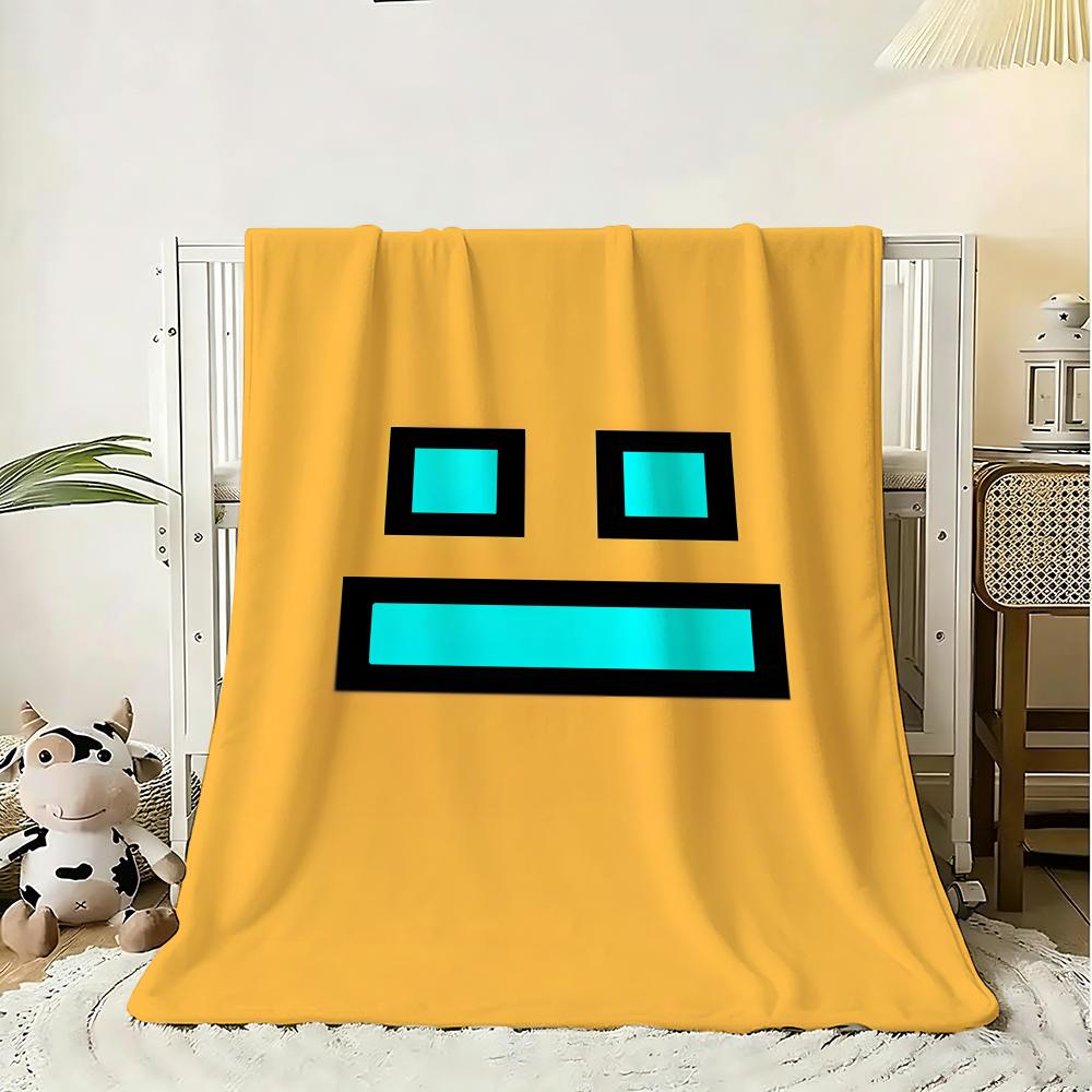 G-Geometry Dashs Throw 240G Flannel Blanket Lightweight Soft Skin-Friendly Summer Thin Throw Blanket