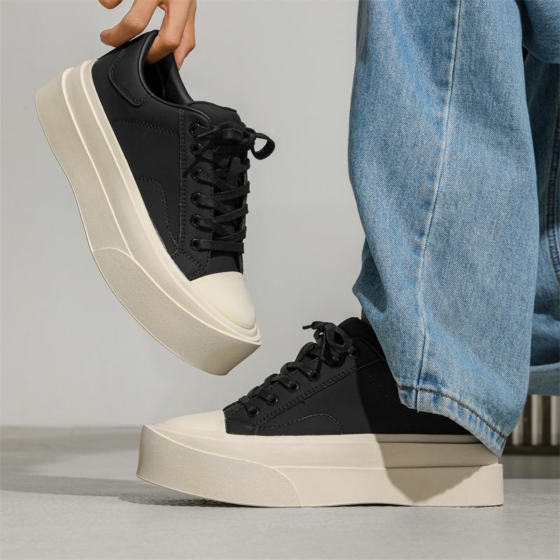Thick-soled heightening low-top campus wind skateboard shoes, spring new classic sports and leisure board shoes