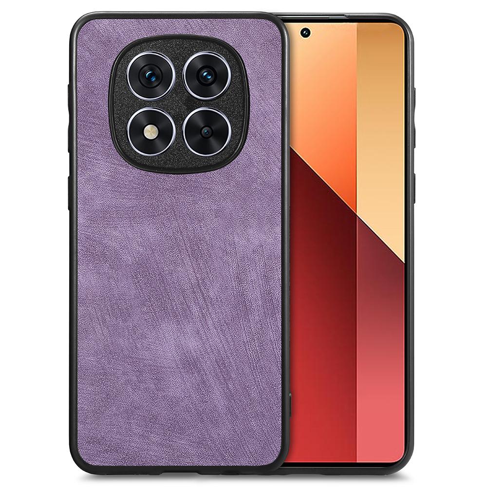 

For Xiaomi Redmi Note 14 Pro 5G/Poco X7 5G Case Retro Leather+TPU Shockproof Protective Phone Cover Purple