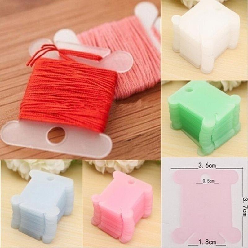 20Pcs Plastic Thread Bobbins for Cross Stitch Embroidery Floss & Craft Storage