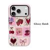 Pink Grid Collage Strawberry Cherry Heart Bow Floral Coffee Print Phone Case Coquette Cute Girly Vintage Shockproof Cover For All iphone Series