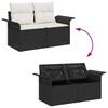 Garden Sofa Set with Storage 8 pcs Black Poly Rattan