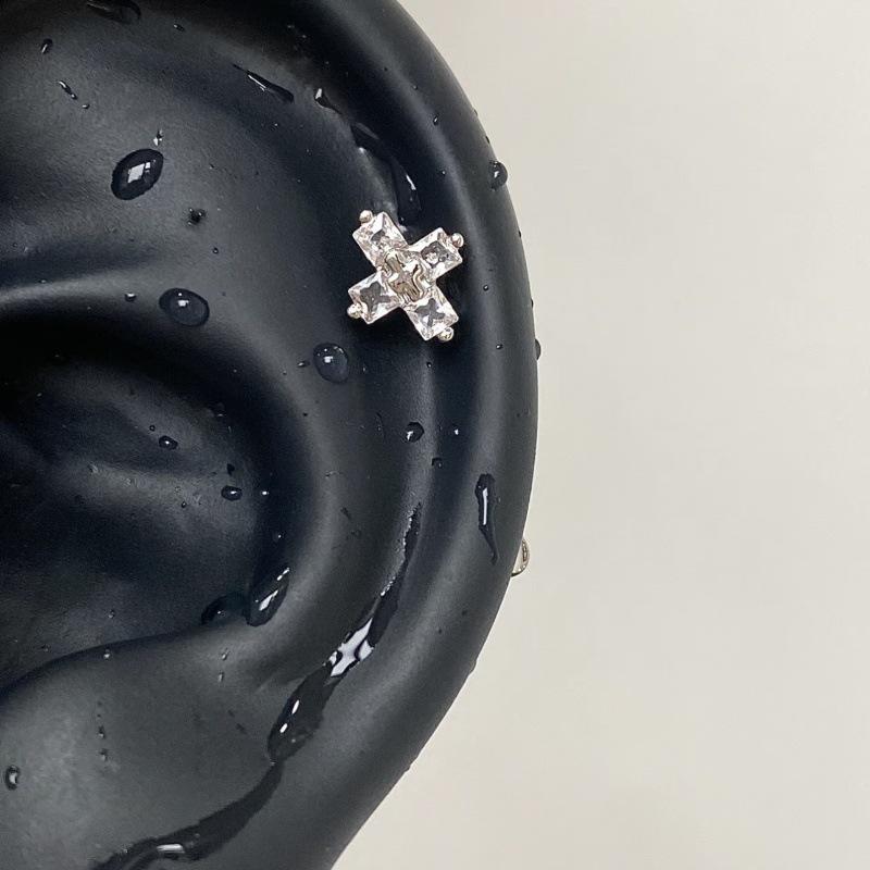 Punk Fashion Titanium Steel Ear Bone Studs: Cool Cochlear Piercing Earrings Collection