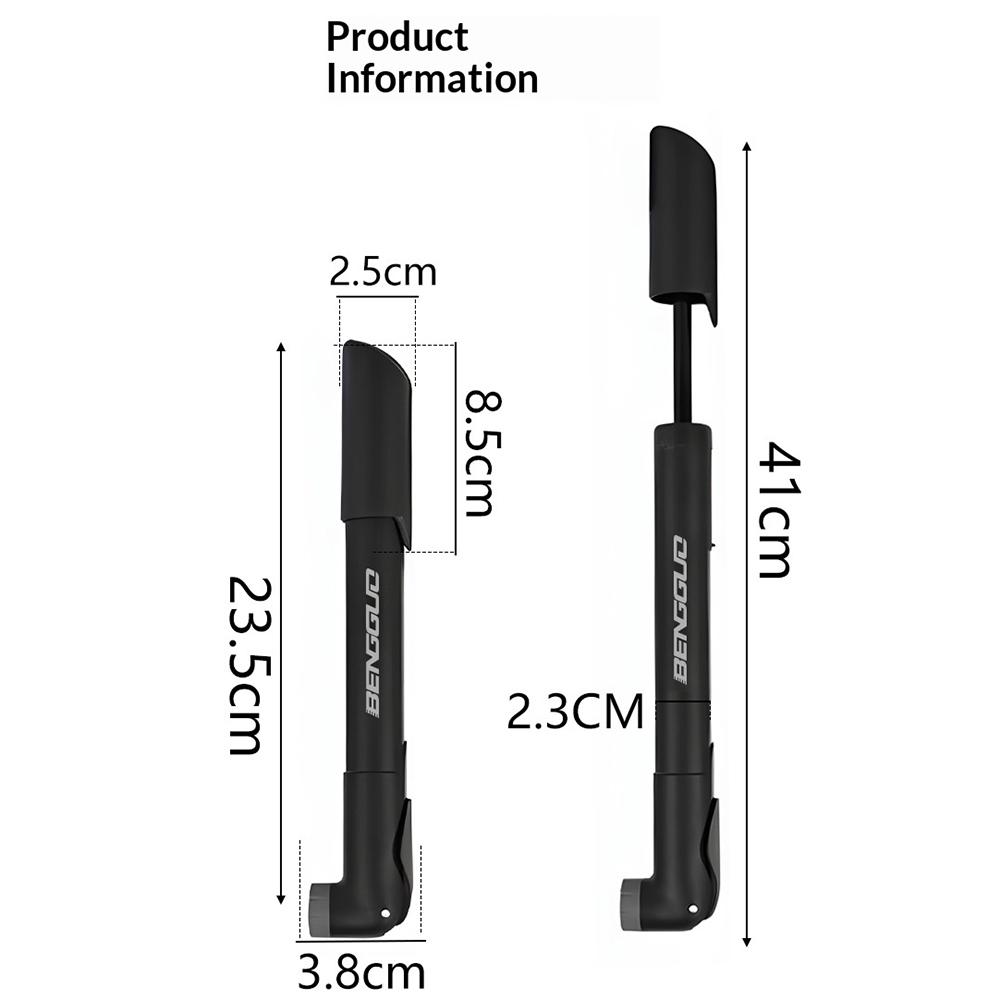 BENGGUO BG-1689 Portable Bike Pump Foldable Telescopic Mini Air Pump for Mountain Road Bike Tire Inflation High Pressure 130PSI