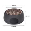 Teapot Warmer Base Ceramic Candle Heater Tea Coffee Milk Light Warmer with Purple Iron Pad for Home Black