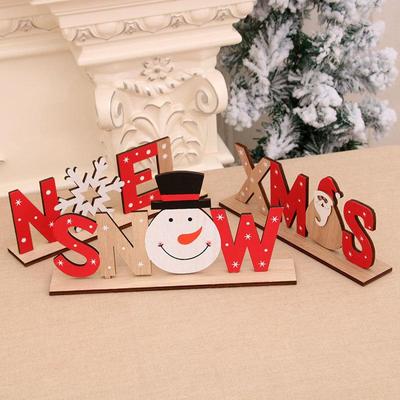 Kerst Houten Geschilderde Letterkaart Doe-het-zelf Montage Decoratie Kerst Decoratie Benodigdheden