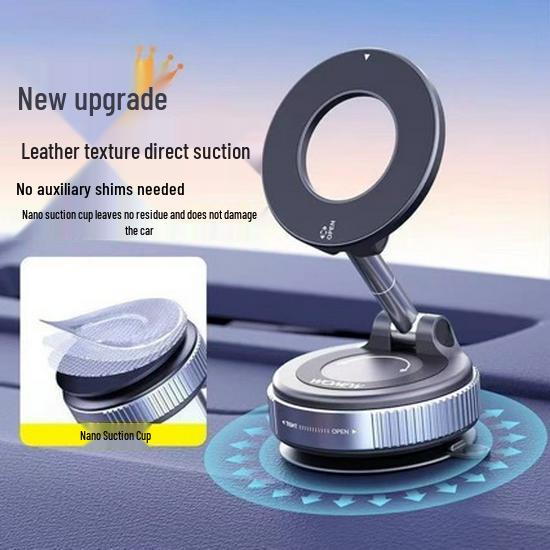 

Magnetic Car Phone Holder with Vacuum Suction Grip Black (metal bar)