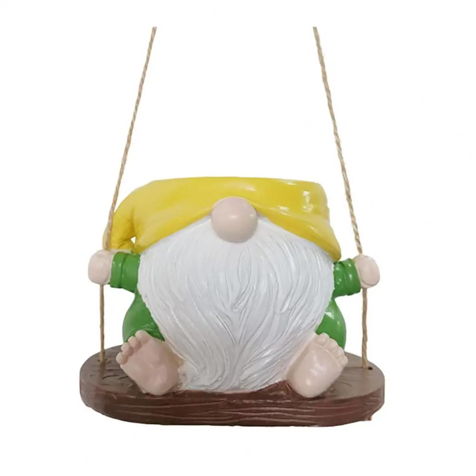 

Підвісний квітковий горщик із гномом. Милий квітковий горщик із смоли. Творчий сукулентний квітковий горщик. Подарунок для домашнього саду. One Size жовтий