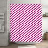 Pink and white striped shower curtain waterproof fabric bathroom decor hanging accessory for bathtub or toilet area One Size (W1