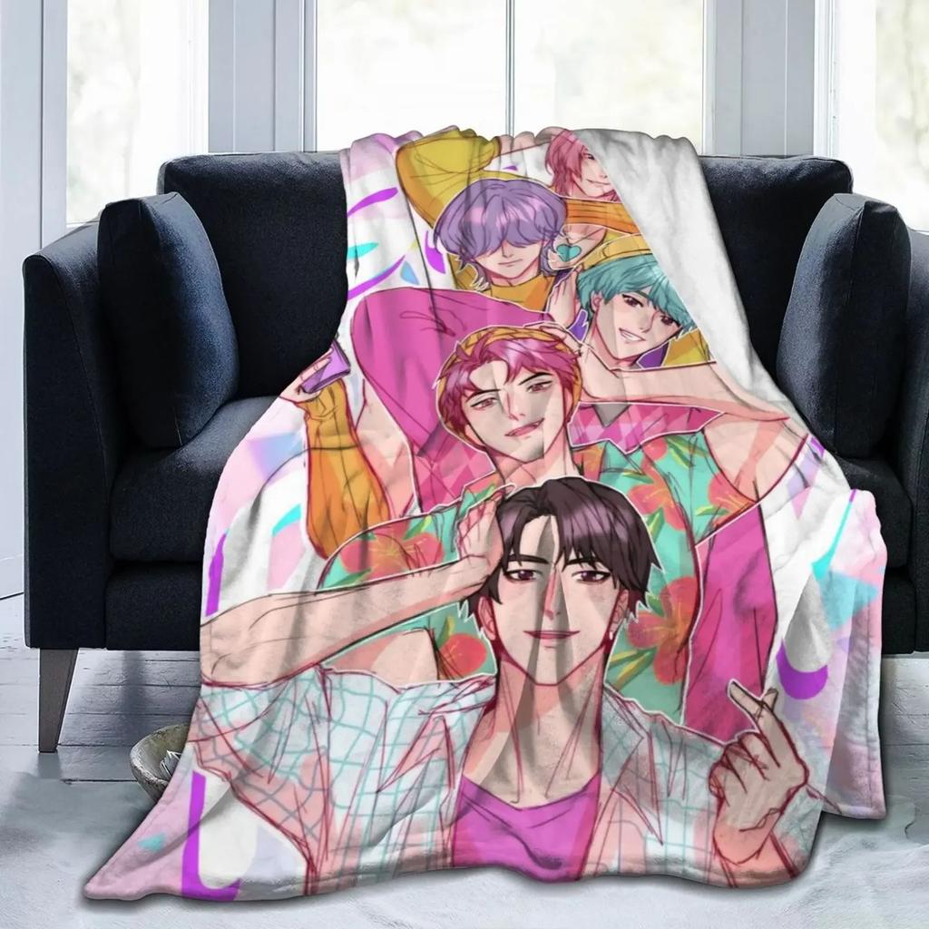 Cute Kpop Demon Hunter Warm And Soft Sofa Blanket Flannel Nap Blanket Living Room Office Bedroom Cartoon Sofa Travel