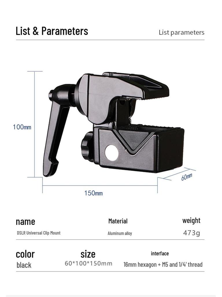 Wielofunkcyjny zacisk kraba ze stopu aluminium do bezpiecznego mocowania metalu i monitora