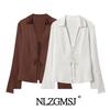 2025 Winter European Style Satin Tie-Up Flared Shirt