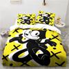 Set Biancheria da Letto Cartone Animato Carino F-Gatto Felix, Copripiumino Trapunta Set Letto Copripiumino Federa, Matrimoniale Queen Singolo Size Bambini Ragazzi Adulti