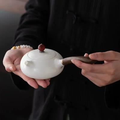 Ceainic Kung Fu din ceramică de uz casnic Oală cu mâner lateral Oală Longdan Oală Xishi Ceainic cu bule, ceainic chinezesc