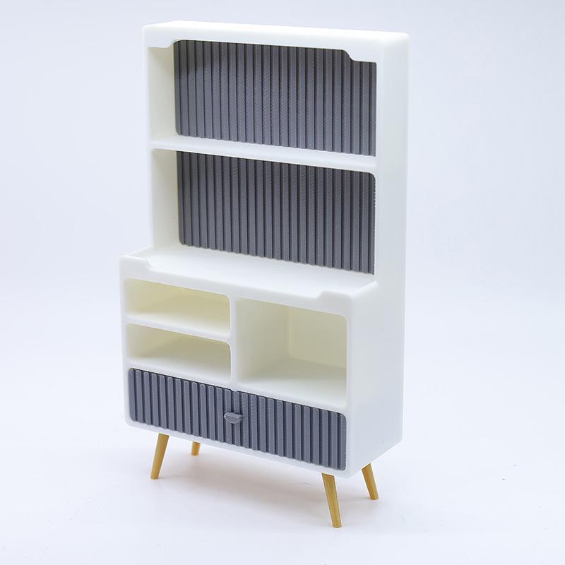 Armário Miniatura para Casa de Bonecas Prateleira de Armazenamento Modelo Móveis de Simulação para Casa de Bonecas Brinquedos Decoração Adereços de Construção de Micro Cena