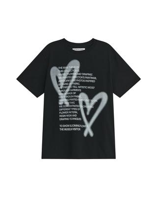 THEMUSEUMVISITOR Heart Printed Overfit T-Shirt (Black)